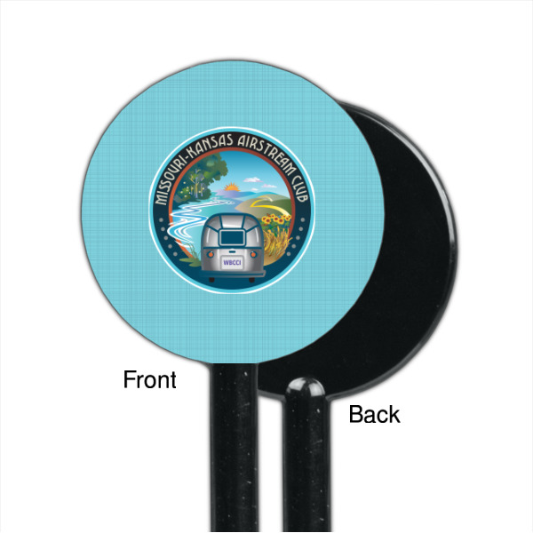 Custom Design - Black Plastic 5.5" Stir Stick - Single Sided - Round - Front & Back