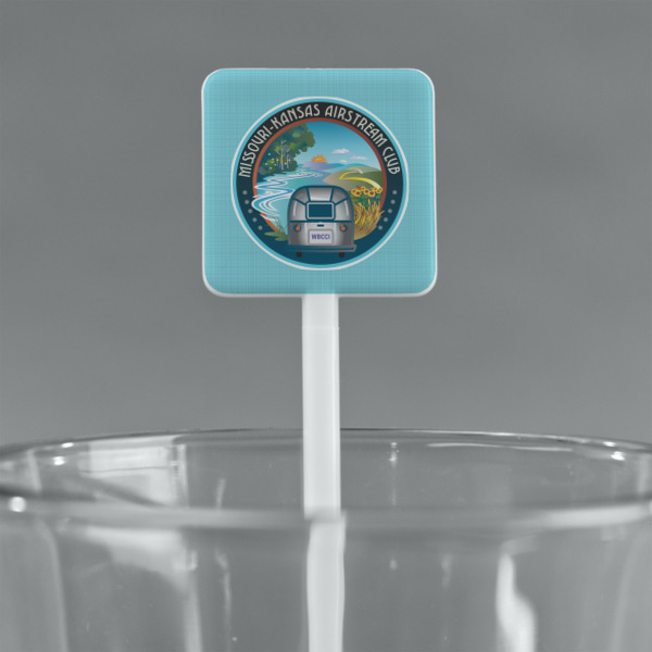 Custom Design - White Plastic Stir Stick - Square - Main