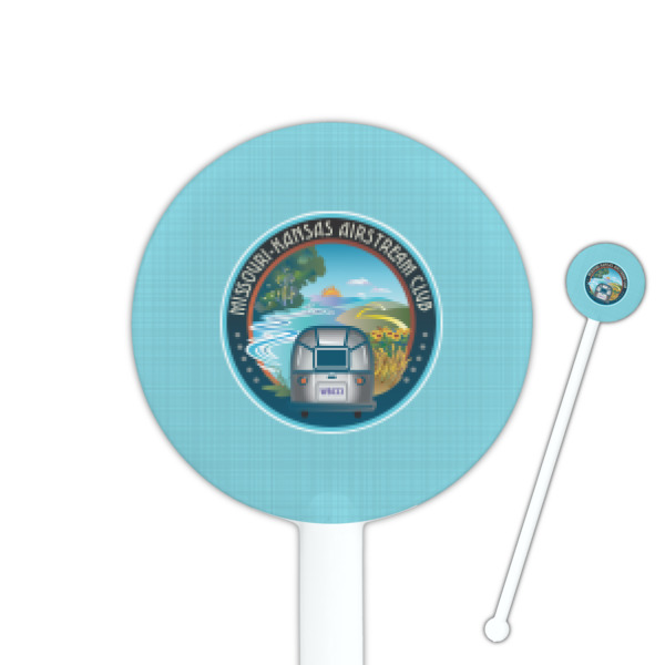 Custom Design Your Own 5.5" Round Plastic Stir Sticks - White - Single-Sided