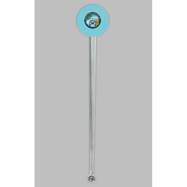 Custom Design - Clear Plastic 7" Stir Stick - Round - Single Stick