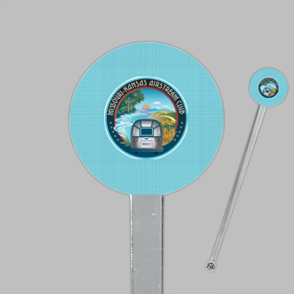 Custom Design - Clear Plastic 7" Stir Stick - Round - Closeup