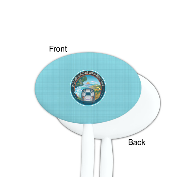 Custom Design - White Plastic 7" Stir Stick - Single Sided - Oval - Front & Back