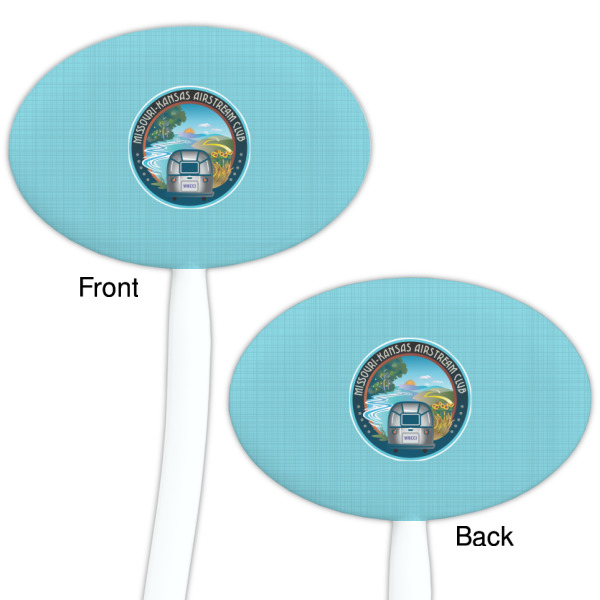 Custom Design - White Plastic 7" Stir Stick - Double Sided - Oval - Front & Back