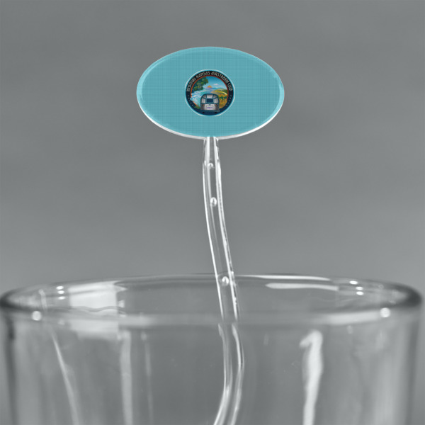 Custom Design - Clear Plastic 7" Stir Stick - Oval - Main