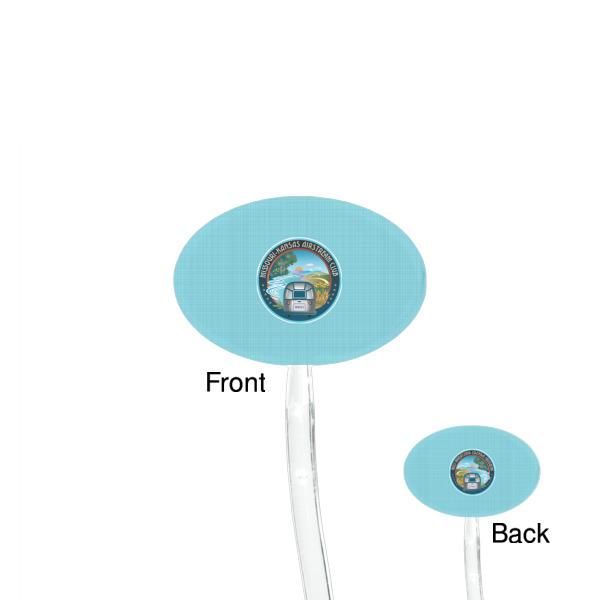 Custom Design - Clear Plastic 7" Stir Stick - Oval - Front & Back
