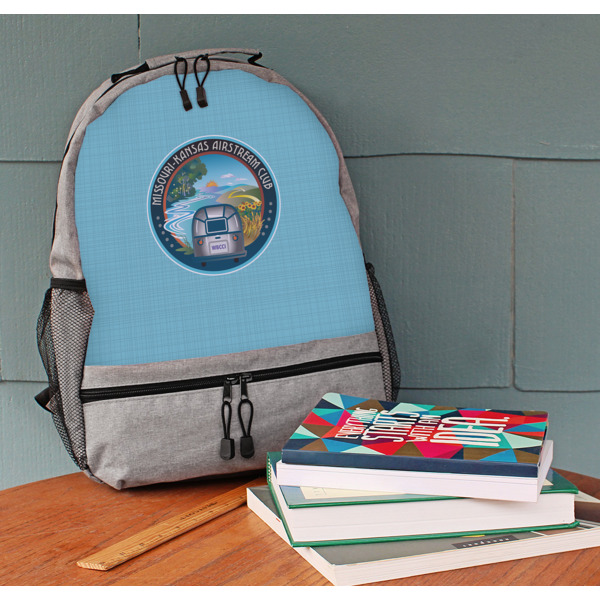 Custom Design - Large Backpack - Gray - On Desk