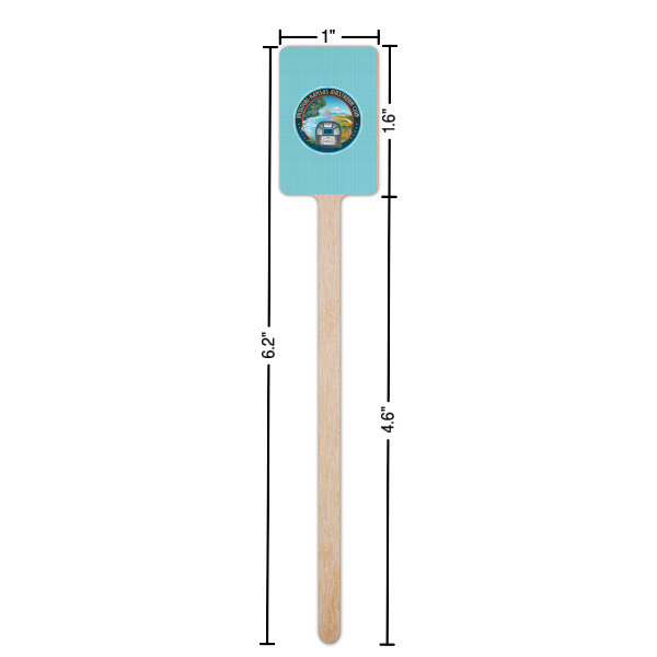 Custom Design - Wooden 6.25" Stir Stick - Rectangular - Dimensions