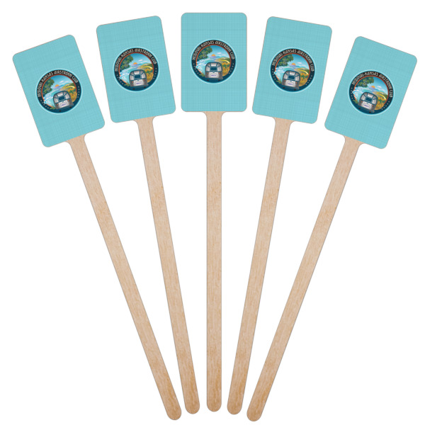 Custom Design - Wooden 6.25" Stir Stick - Rectangular - Fan View