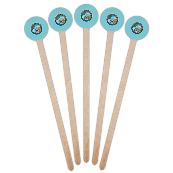 Custom Design - Wooden 7.5" Stir Stick - Round - Fan View