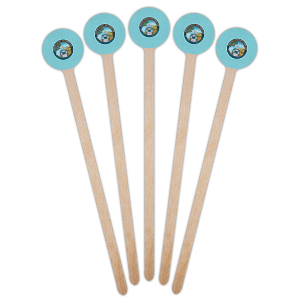 Custom Design - Wooden 6" Stir Stick - Round - Fan View