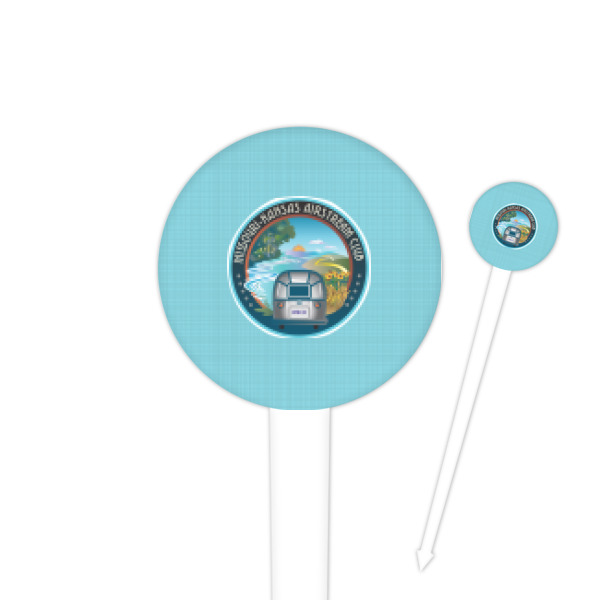 Custom Design Your Own 4" Round Plastic Food Picks - White - Single-Sided