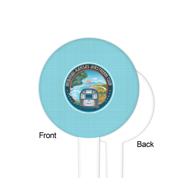Custom Design - White Plastic 4" Food Pick - Round - Single Sided - Front & Back