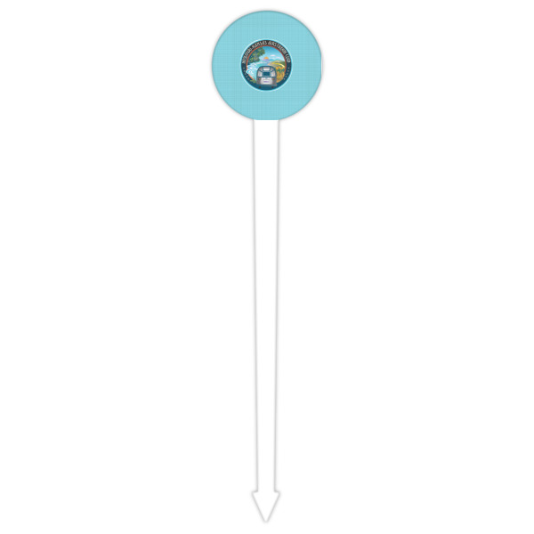 Custom Design - White Plastic 6" Food Pick - Round - Single Pick