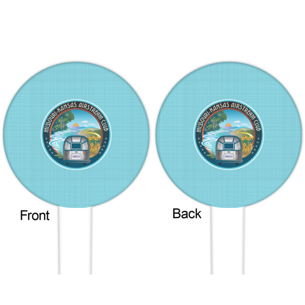 Custom Design - White Plastic 6" Food Pick - Round - Double Sided - Front & Back