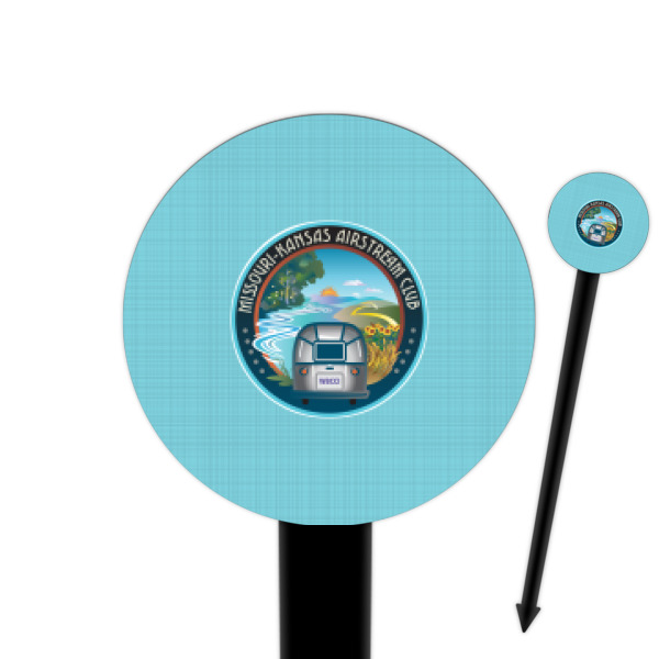 Custom Design Your Own 6" Round Plastic Food Picks - Black - Double-Sided
