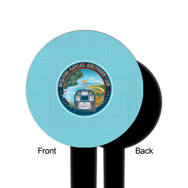 Custom Design - Black Plastic 6" Food Pick - Round - Single Sided - Front & Back