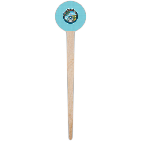 Custom Design - Wooden 4" Food Pick - Round - Single Pick