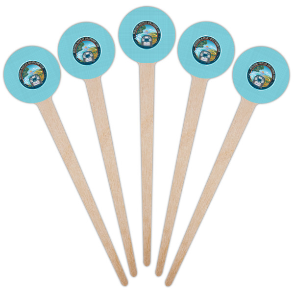 Custom Design - Wooden 4" Food Pick - Round - Fan View