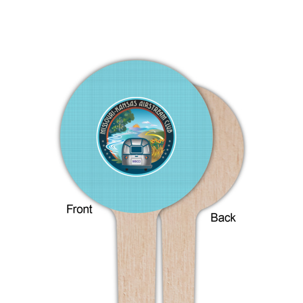Custom Design - Wooden 4" Food Pick - Round - Single Sided - Front & Back