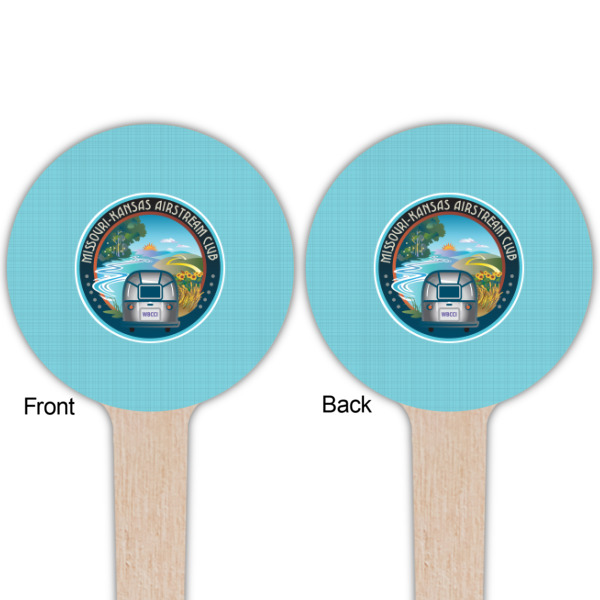 Custom Design - Wooden 4" Food Pick - Round - Double Sided - Front & Back