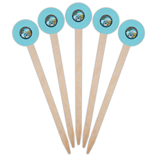 Custom Design - Wooden 6" Food Pick - Round - Fan View