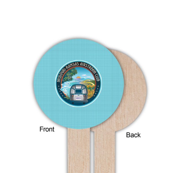 Custom Design - Wooden 6" Food Pick - Round - Single Sided - Front & Back