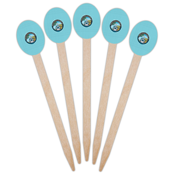 Custom Design - Wooden Food Pick - Oval - Fan View