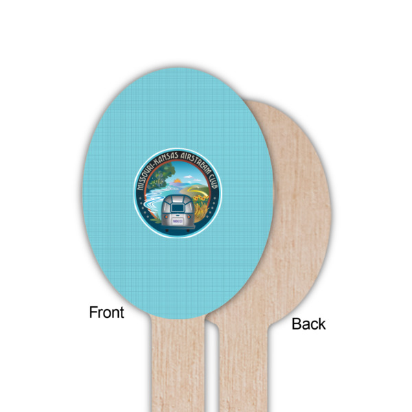 Custom Design - Wooden Food Pick - Oval - Single Sided - Front & Back