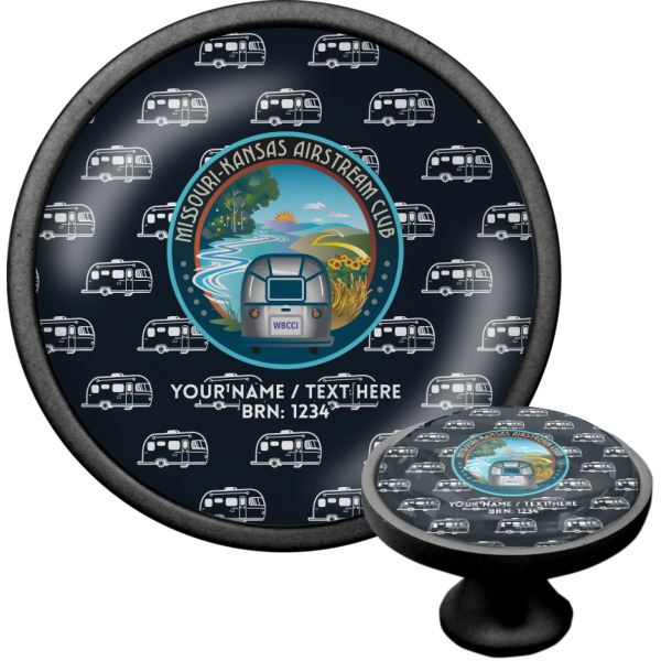 Custom Design - Black Custom Cabinet Knob (Front and Side)