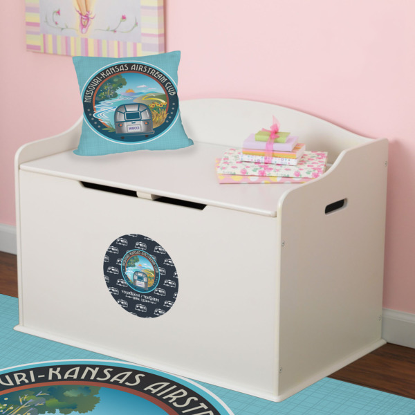 Custom Design - Round Wall Decal on Toy Chest