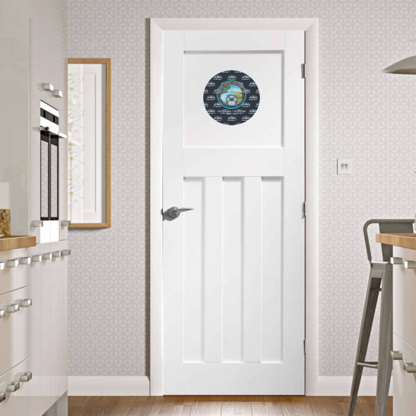 Custom Design - Round Wall Decal on Door