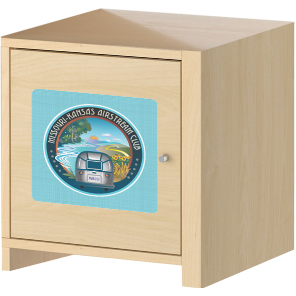 Custom Design - Square Wall Decal on Wooden Cabinet