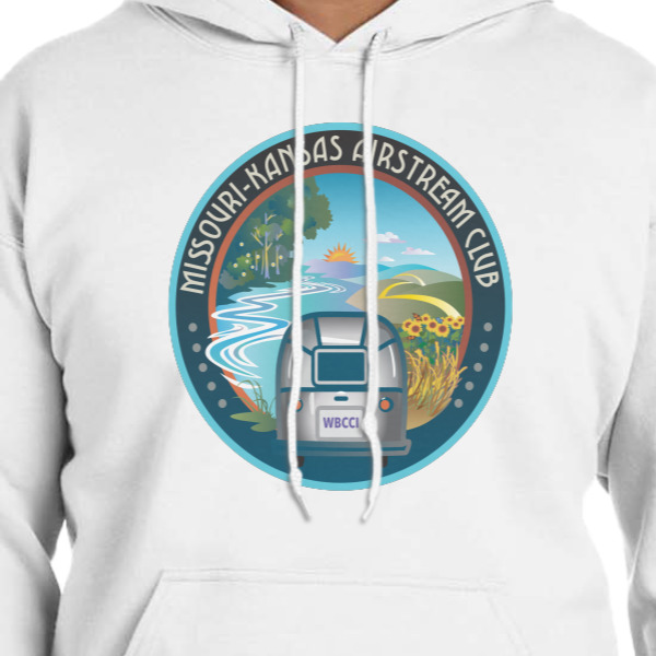 Custom Design - White Hoodie on Model - CloseUp