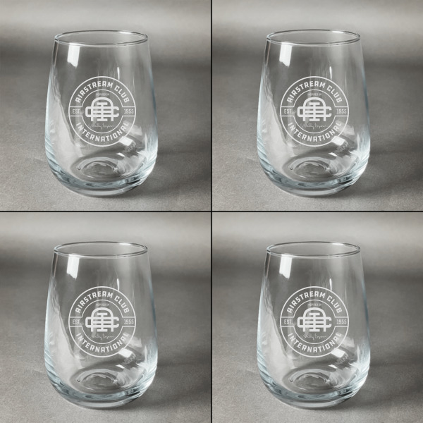 Custom Design - Set of Four Personalized Stemless Wineglasses (Approval)