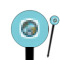Design Your Own 6" Round Plastic Food Picks - Black - Double-Sided